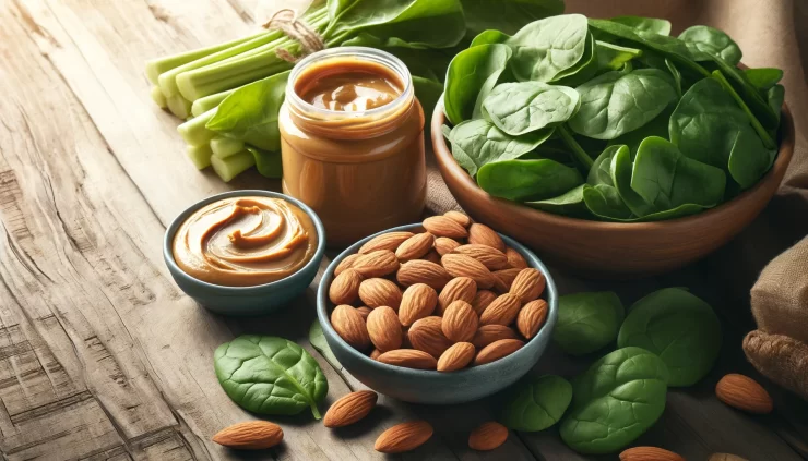 almonds-spinach-peanut-butter-gut-health