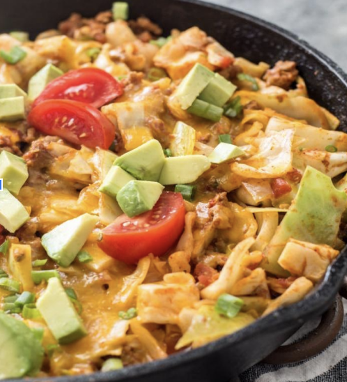 Cheesy Taco Cabbage Skillet